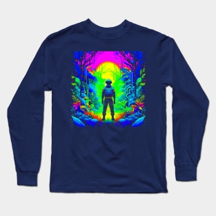 Astronaut Hike In Alien Planet Long Sleeve T-Shirt